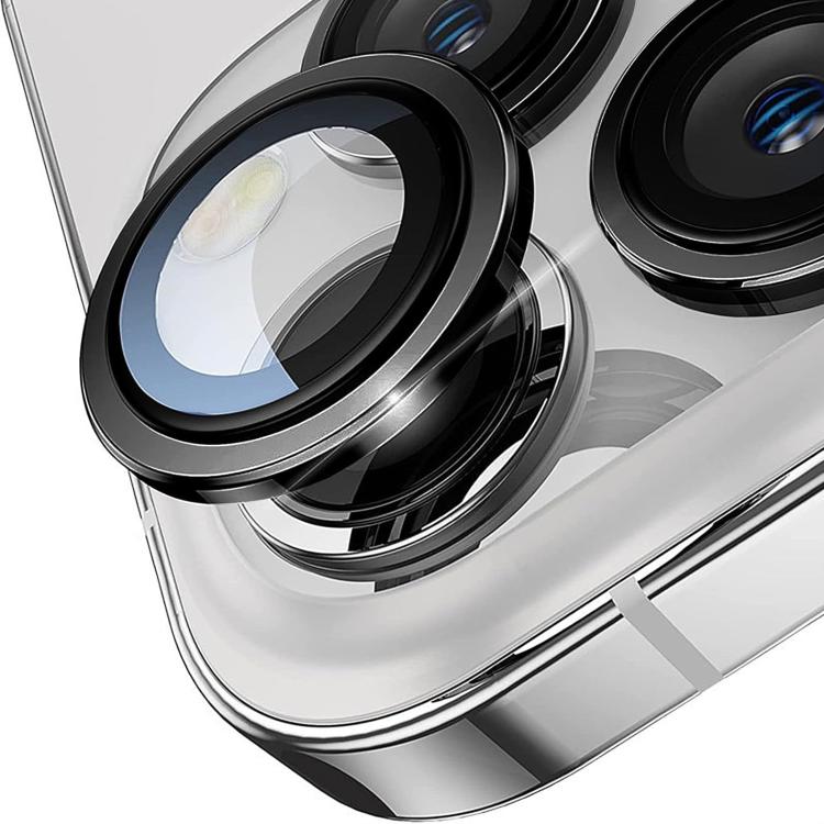 For iPhone 16 Pro / 16 Pro Max Back Camera Cover 9H Tempered Glass Lens Film(Black) by bashfashion