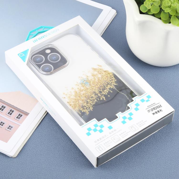 For iPhone 16 Pro Max DFANS DESIGN Dual Color Starlight Shining TPU Hybrid PC Phone Case(Black) by DFANS DESIGN