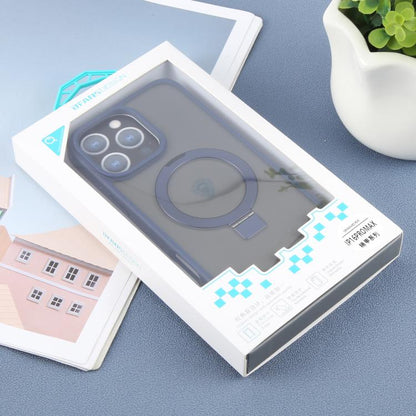 For iPhone 16 Pro Max DFANS DESIGN Frosted Magsafe Magnetic Holder Phone Case(Blue) by DFANS DESIGN