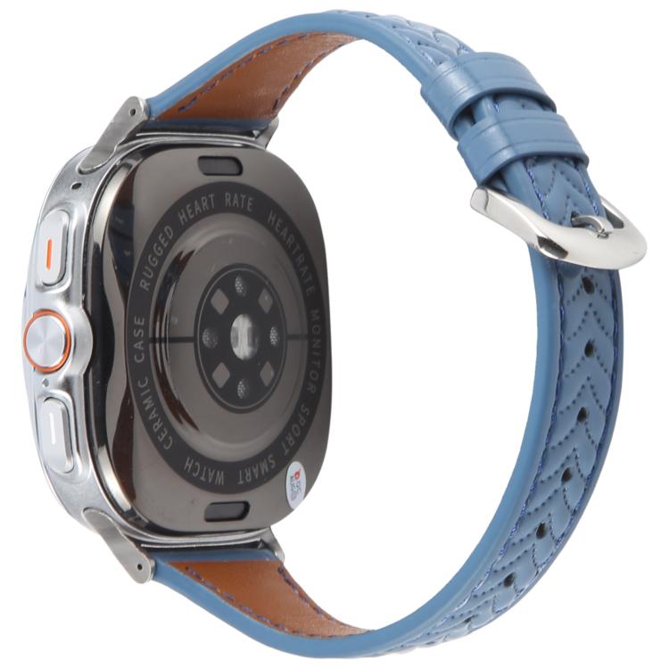 For Samsung Galaxy Watch Ultra 47mm / Ultra 2025 Metal Connector Heart-Shaped Embossed Leather Watch Band(Cornflower Blue) by bashfashion