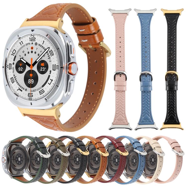 For Samsung Galaxy Watch Ultra 47mm / Ultra 2025 Metal Connector Heart-Shaped Embossed Leather Watch Band(Cornflower Blue) by bashfashion