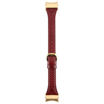 For Samsung Galaxy Watch 7 Metal Connector Heart-Shaped Embossed Leather Quick Release Watch Band(Wine Red) by bashfashion