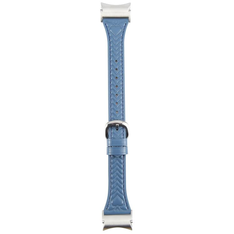 For Samsung Galaxy Watch 7 Metal Connector Heart-Shaped Embossed Leather Quick Release Watch Band(Cornflower Blue) by bashfashion