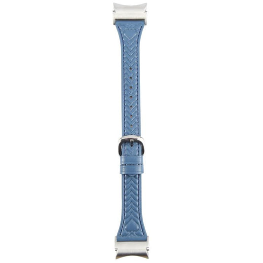 For Samsung Galaxy Watch 7 Metal Connector Heart-Shaped Embossed Leather Quick Release Watch Band(Cornflower Blue) by bashfashion