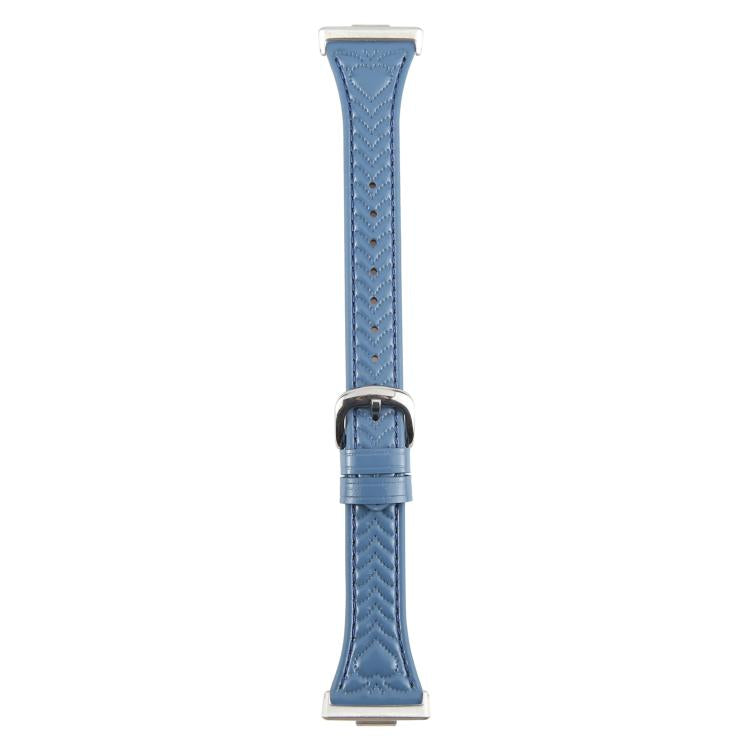 For Huawei Watch Fit 3 Metal Connector Heart-Shaped Embossed Leather Watch Band(Cornflower Blue) by bashfashion