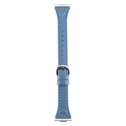 For Huawei Watch Fit 3 Metal Connector Heart-Shaped Embossed Leather Watch Band(Cornflower Blue) by bashfashion