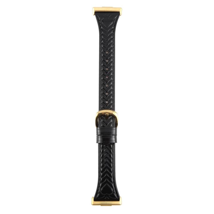 For Huawei Watch Fit 2 Metal Connector Heart-Shaped Embossed Leather Watch Band(Black) by bashfashion