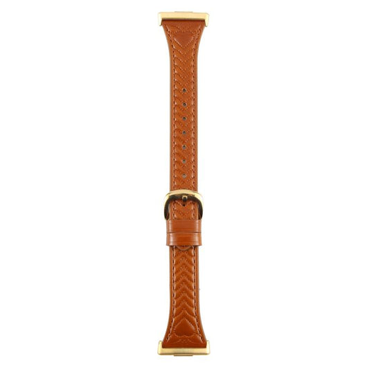 For Huawei Watch Fit 2 Metal Connector Heart-Shaped Embossed Leather Watch Band(Brown) by bashfashion