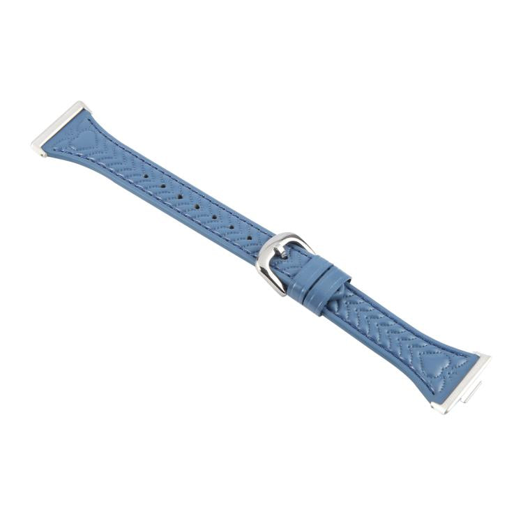 For Huawei Watch Fit 2 Metal Connector Heart-Shaped Embossed Leather Watch Band(Cornflower Blue) by bashfashion