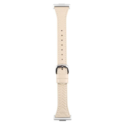 For Huawei Watch Fit 2 Metal Connector Heart-Shaped Embossed Leather Watch Band(Apricot) by bashfashion