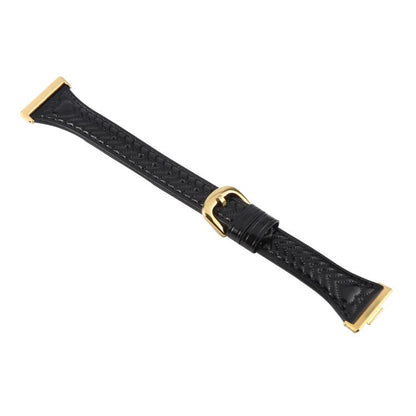 For Huawei Watch Fit Metal Connector Heart-Shaped Embossed Leather Watch Band(Black) by bashfashion