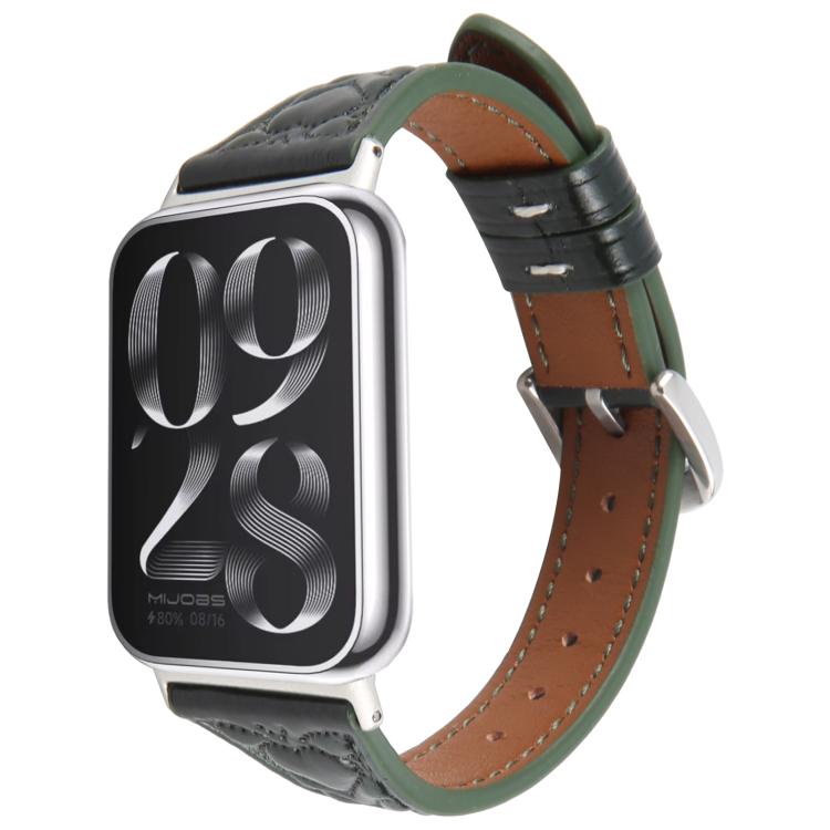 For Xiaomi Mi Band 8 Pro / Redmi Watch 5 Metal Connector Heart-Shaped Embossed Leather Watch Band(Forest Green) by bashfashion