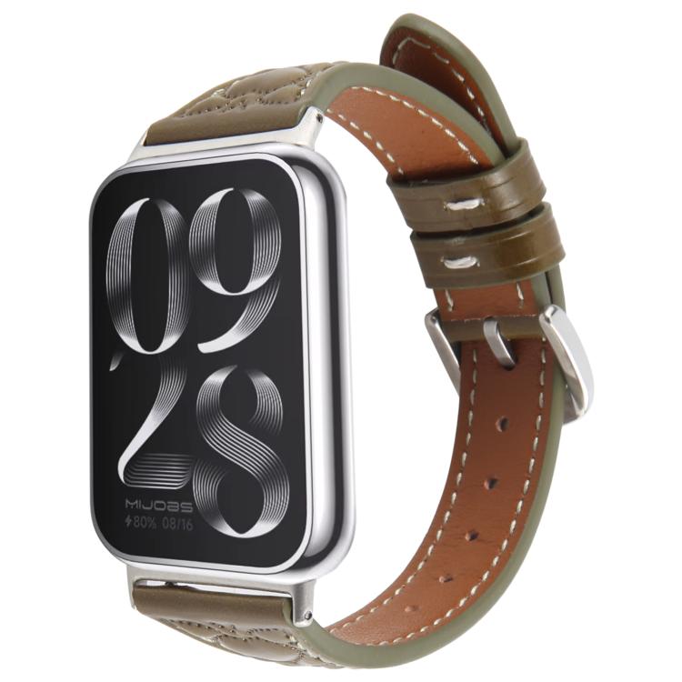 For Xiaomi Mi Band 8 Pro / Redmi Watch 5 Metal Connector Heart-Shaped Embossed Leather Watch Band(Retro Green) by bashfashion