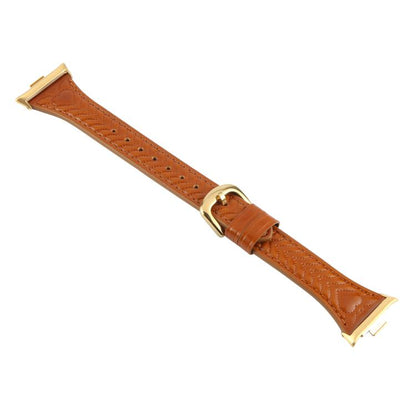 For Xiaomi Mi Band 8 Pro / Redmi Watch 5 Metal Connector Heart-Shaped Embossed Leather Watch Band(Brown) by bashfashion