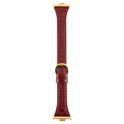 For Xiaomi Mi Band 8 Pro / Redmi Watch 5 Metal Connector Heart-Shaped Embossed Leather Watch Band(Wine Red) by bashfashion