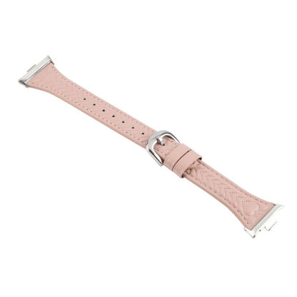 For Xiaomi Mi Band 8 Pro / Redmi Watch 5 Metal Connector Heart-Shaped Embossed Leather Watch Band(Pink) by bashfashion