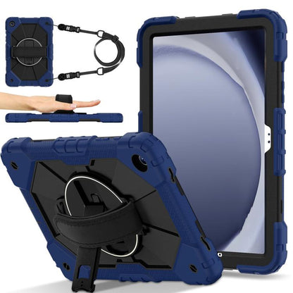 For Samsung Galaxy Tab A11+ / A9+ Contrast Color Robot Silicone Hybrid PC Tablet Case(Navy Black) by bashfashion