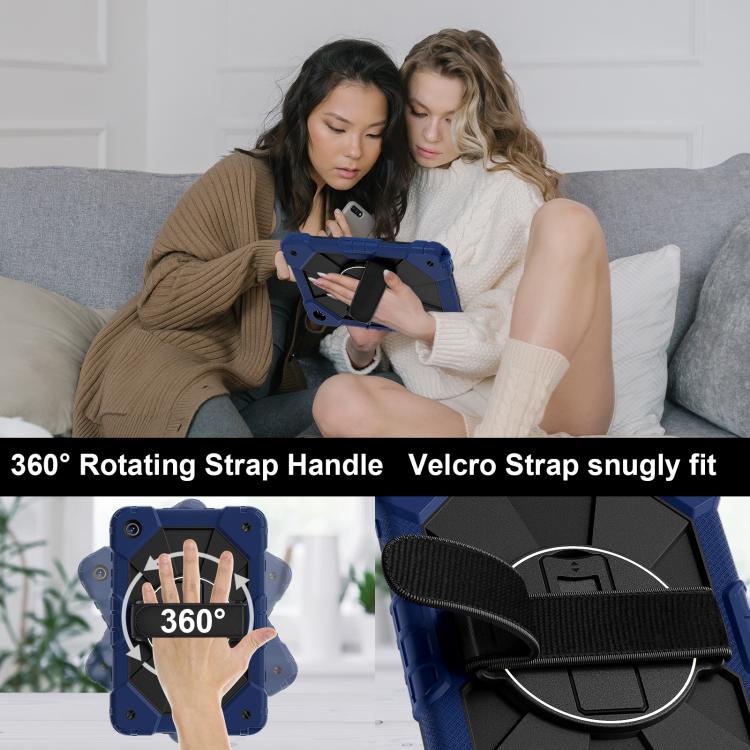 For Samsung Galaxy Tab A11+ / A9+ Contrast Color Robot Silicone Hybrid PC Tablet Case(Navy Black) by bashfashion