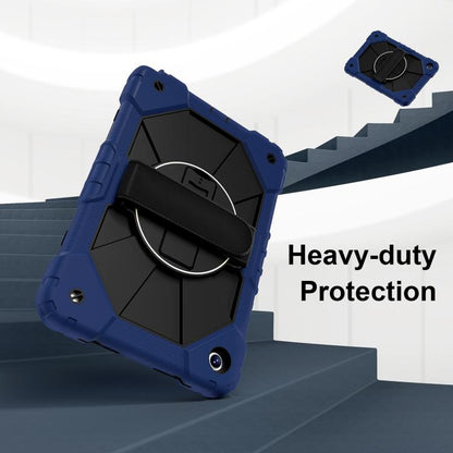 For Samsung Galaxy Tab A11+ / A9+ Contrast Color Robot Silicone Hybrid PC Tablet Case(Navy Black) by bashfashion