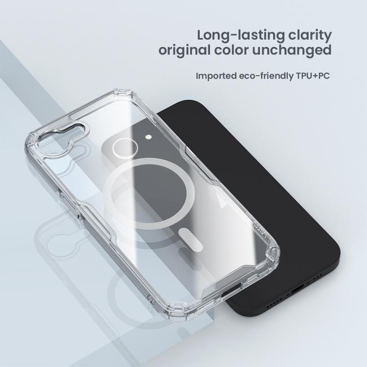 For iPhone 16e NILLKIN Ultra Clear Magnetic PC + TPU Phone Case(Transparent) by NILLKIN