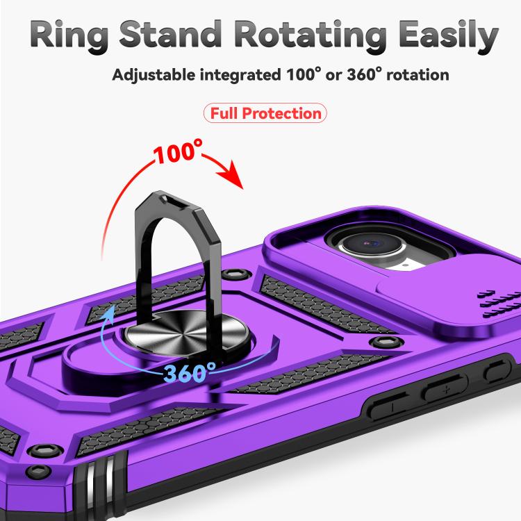 For iPhone 16e Sliding Camshield Holder Phone Case(Purple) by bashfashion