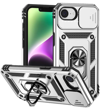 For iPhone 16e Sliding Camshield Holder Phone Case(Silver) by bashfashion