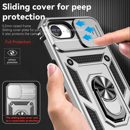 For iPhone 16e Sliding Camshield Holder Phone Case(Silver) by bashfashion