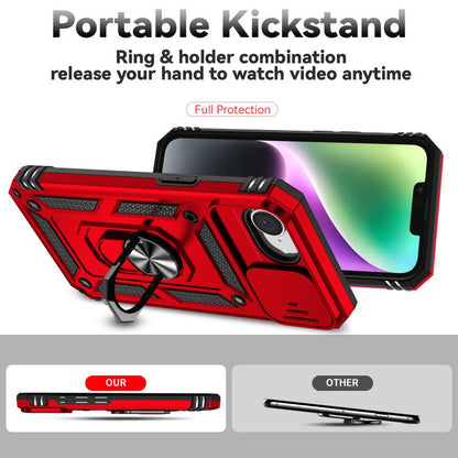 For iPhone 16e Sliding Camshield Holder Phone Case(Red) by bashfashion