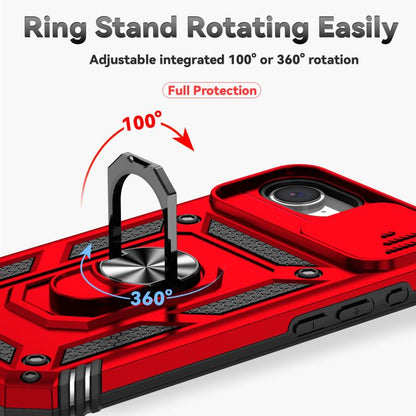 For iPhone 16e Sliding Camshield Holder Phone Case(Red) by bashfashion