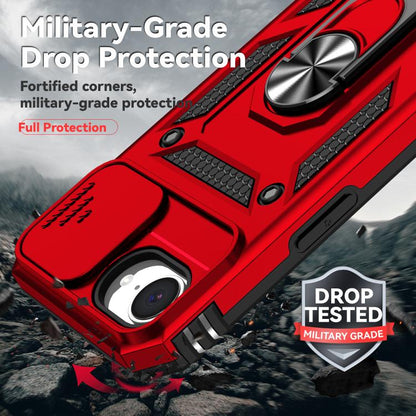 For iPhone 16e Sliding Camshield Holder Phone Case(Red) by bashfashion