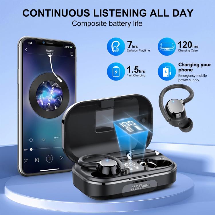 Q31 Ear-mounted ENC Noise Reduction Wireless Bluetooth Earphone(Black) by bashfashion