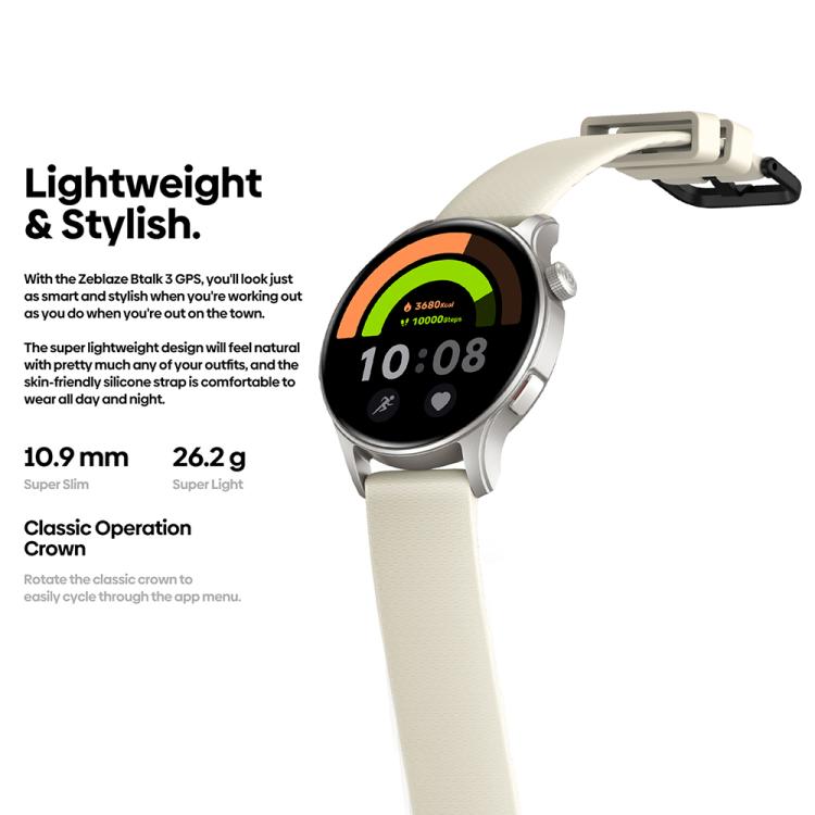 Zeblaze Btalk 3 GPS 1.43 inch HD AMOLED Screen Health Fitness Smart Watch, Support Bluetooth Call(Space Gray) by Zeblaze