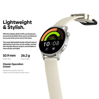 Zeblaze Btalk 3 GPS 1.43 inch HD AMOLED Screen Health Fitness Smart Watch, Support Bluetooth Call(Space Gray) by Zeblaze