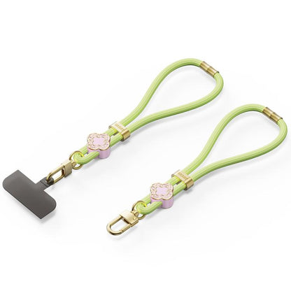 DUX DUCIS Garden Series Begonia Pattern Adjustable Short Phone Lanyard(Green Yellow) by DUX DUCIS
