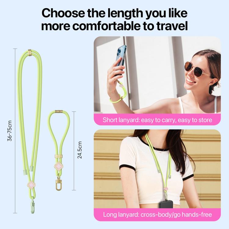 DUX DUCIS Garden Series Begonia Pattern Adjustable Short Phone Lanyard(Green Yellow) by DUX DUCIS