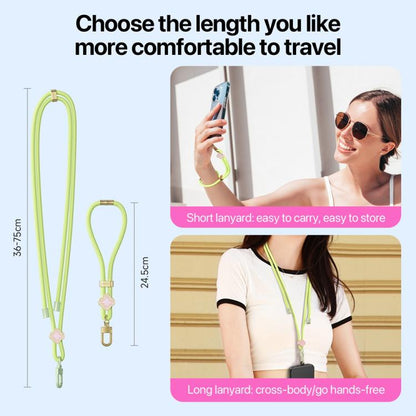 DUX DUCIS Garden Series Begonia Pattern Adjustable Short Phone Lanyard(Green Yellow) by DUX DUCIS