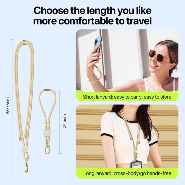 DUX DUCIS Garden Series Broken Ice Pattern Adjustable Short Phone Lanyard(Glaze Yellow) by DUX DUCIS