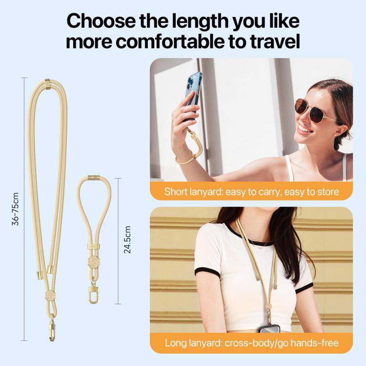 DUX DUCIS Garden Series Swastika Pattern Adjustable Short Phone Lanyard(Glaze Yellow) by DUX DUCIS