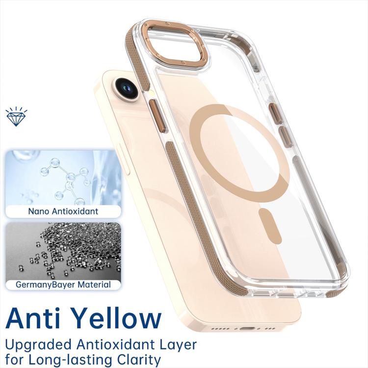 For iPhone 16e Dual-Color Clear Acrylic Hybrid TPU MagSafe Phone Case(Blue) by bashfashion