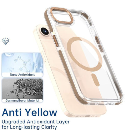 For iPhone 16e Dual-Color Clear Acrylic Hybrid TPU MagSafe Phone Case(Blue) by bashfashion