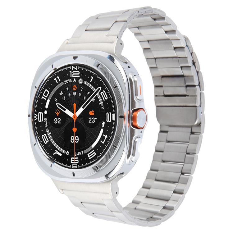 For Samsung Galaxy Watch Ultra 47mm / Ultra 2025 Three-beads Magnetic Steel Watch Band(Silver) by bashfashion