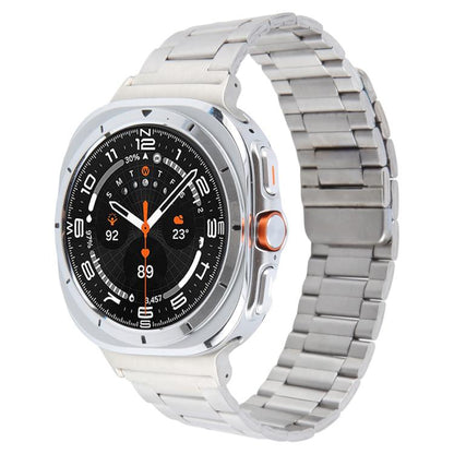 For Samsung Galaxy Watch Ultra 47mm / Ultra 2025 Three-beads Magnetic Steel Watch Band(Silver) by bashfashion