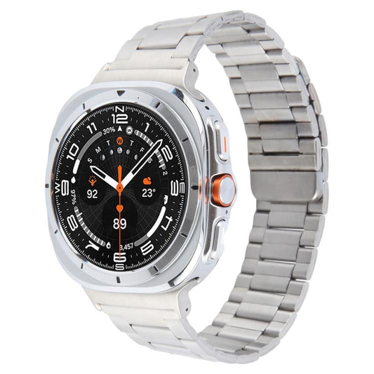 For Samsung Galaxy Watch Ultra 47mm / Ultra 2025 Three-beads Magnetic Steel Watch Band(Silver) by bashfashion