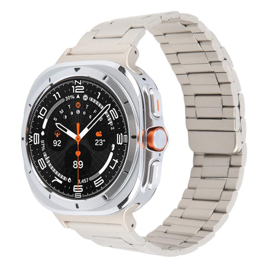 For Samsung Galaxy Watch Ultra 47mm / Ultra 2025 Three-beads Magnetic Steel Watch Band(Starlight) by bashfashion