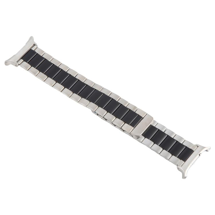 For Samsung Galaxy Watch Ultra 47mm / Ultra 2025 Three-beads Magnetic Steel Watch Band(Silver Black) by bashfashion