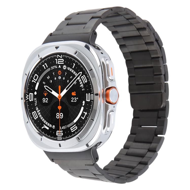 For Samsung Galaxy Watch Ultra 47mm / Ultra 2025 Three-beads Magnetic Steel Watch Band(Black) by bashfashion