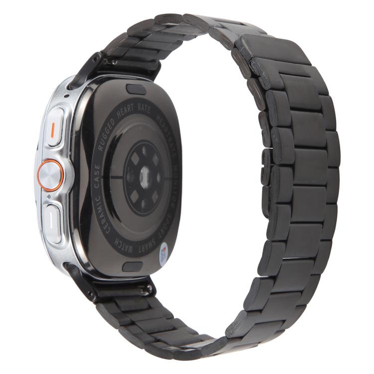 For Samsung Galaxy Watch Ultra 47mm / Ultra 2025 Three-beads Magnetic Steel Watch Band(Black) by bashfashion