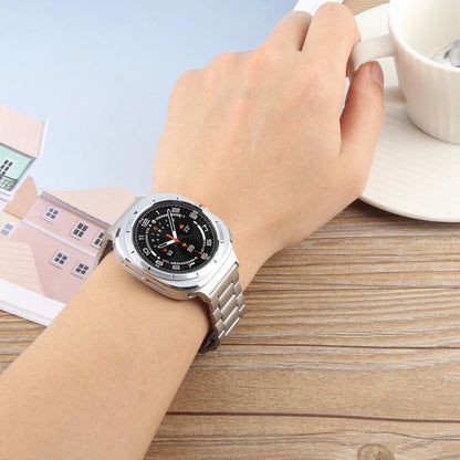 For Samsung Galaxy Watch Ultra 47mm / Ultra 2025 Three-beads Magnetic Steel Watch Band(Black) by bashfashion