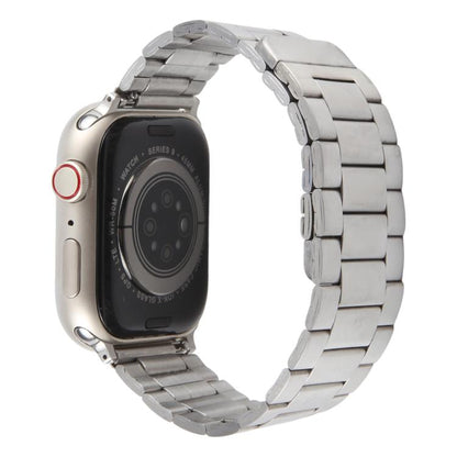 For Apple Watch 46mm / 49mm / 45mm / 44mm Three-beads Magnetic Steel Watch Band(Silver) by bashfashion