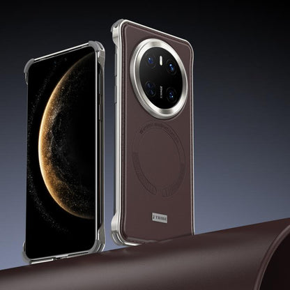 For Huawei Mate 70 Metal Frameless MagSafe Leather Phone Case(Brown) by bashfashion